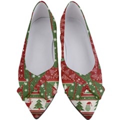 Christmas Decoration Winter Xmas Pattern Women s Bow Heels by Vaneshop