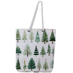 Christmas Trees Full Print Rope Handle Tote (large) by Vaneshop