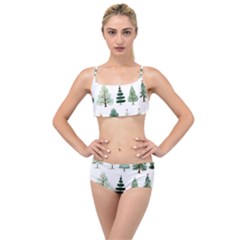 Christmas Trees Layered Top Bikini Set