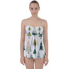 Christmas Xmas Trees Babydoll Tankini Set by Vaneshop