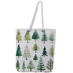 Christmas Xmas Trees Full Print Rope Handle Tote (large) by Vaneshop