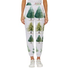 Christmas Xmas Trees Women s Cropped Drawstring Pants by Vaneshop