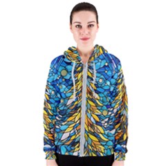 Stained Glass Winter Women s Zipper Hoodie