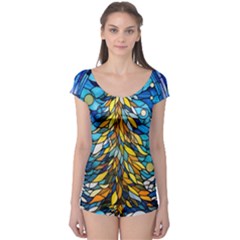 Stained Glass Winter Boyleg Leotard  by Vaneshop