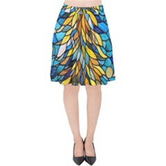 Stained Glass Winter Velvet High Waist Skirt by Vaneshop