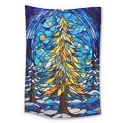 Stained Glass Winter Large Tapestry by Vaneshop