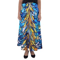 Stained Glass Winter Flared Maxi Skirt by Vaneshop