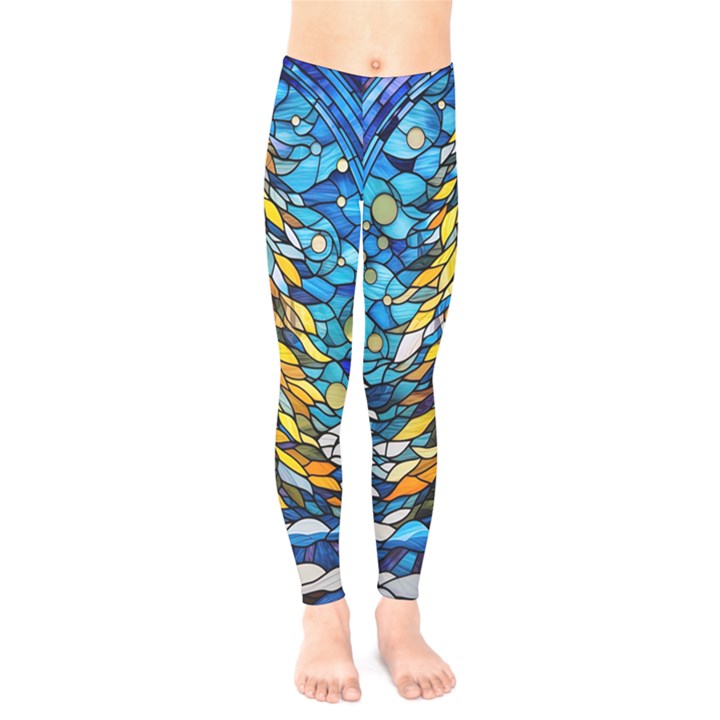 Stained Glass Winter Kids  Leggings