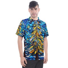 Stained Glass Winter Men s Polo T-shirt by Vaneshop