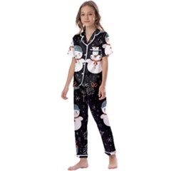 Snowman Christmas Kids  Satin Short Sleeve Pajamas Set by Vaneshop