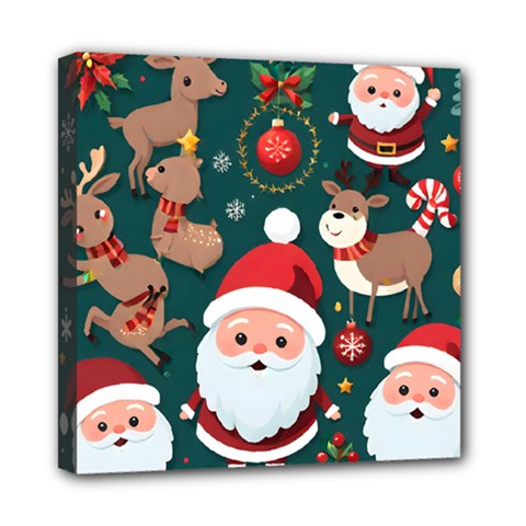 Christmas Santa Claus Mini Canvas 8  X 8  (stretched) by Vaneshop