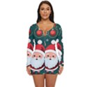 Christmas Santa Claus Long Sleeve Boyleg Swimsuit View1