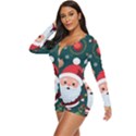 Christmas Santa Claus Long Sleeve Boyleg Swimsuit View2