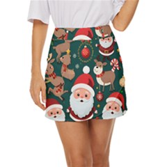 Christmas Santa Claus Mini Front Wrap Skirt by Vaneshop