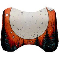 Moon Night Nature Dream Sky Head Support Cushion by Vaneshop