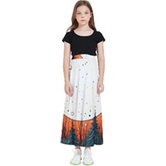 Moon Night Nature Dream Sky Kids  Flared Maxi Skirt by Vaneshop