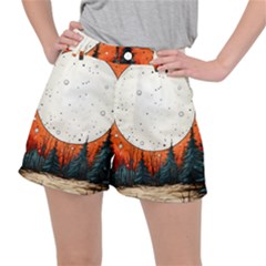 Moon Night Nature Dream Sky Women s Ripstop Shorts by Vaneshop