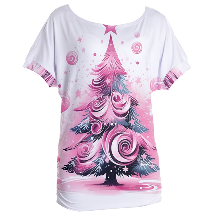 Winter Christmas Snow Xmas Tree Women s Oversized T-Shirt