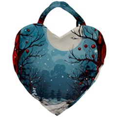 Christmas Frame Border Giant Heart Shaped Tote by Vaneshop