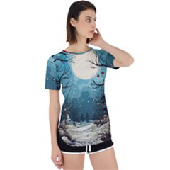 Christmas Frame Border Perpetual Short Sleeve T-shirt by Vaneshop