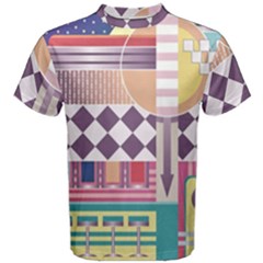 Abstract Shapes Colors Gradient Men s Cotton T-shirt by Vaneshop