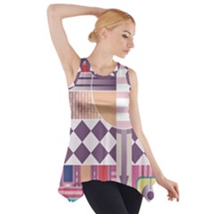 Abstract Shapes Colors Gradient Side Drop Tank Tunic by Vaneshop