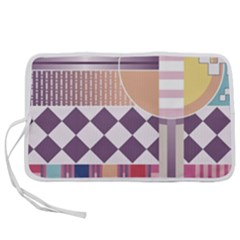 Abstract Shapes Colors Gradient Pen Storage Case (l)