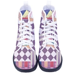 Abstract Shapes Colors Gradient Women s High-top Canvas Sneakers by Vaneshop