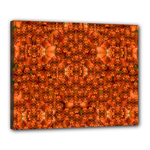 Floral Time In Peace And Love Canvas 20  X 16  (stretched) by pepitasart