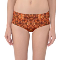 Floral Time In Peace And Love Mid-waist Bikini Bottoms by pepitasart