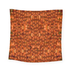 Floral Time In Peace And Love Square Tapestry (small)