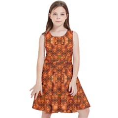 Floral Time In Peace And Love Kids  Skater Dress by pepitasart