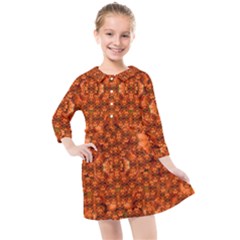 Floral Time In Peace And Love Kids  Quarter Sleeve Shirt Dress by pepitasart