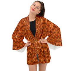 Floral Time In Peace And Love Long Sleeve Kimono by pepitasart