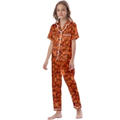 Floral Time In Peace And Love Kids  Satin Short Sleeve Pajamas Set by pepitasart