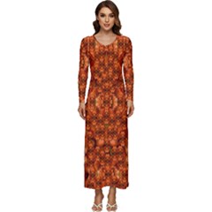 Floral Time In Peace And Love Long Sleeve Longline Maxi Dress by pepitasart