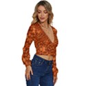 Floral Time In Peace And Love Long Sleeve Deep-V Velour Top View3