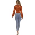 Floral Time In Peace And Love Long Sleeve Deep-V Velour Top View4