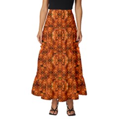 Floral Time In Peace And Love Tiered Ruffle Maxi Skirt by pepitasart