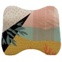 Leaves Pattern Design Colorful Decorative Texture Velour Head Support Cushion View1