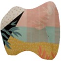 Leaves Pattern Design Colorful Decorative Texture Velour Head Support Cushion View4