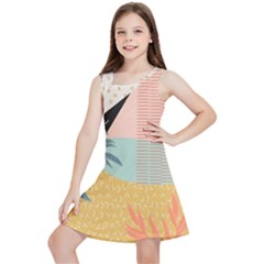 Leaves Pattern Design Colorful Decorative Texture Kids  Lightweight Sleeveless Dress by Vaneshop