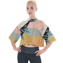 Leaves Pattern Design Colorful Decorative Texture Mock Neck T-Shirt View1