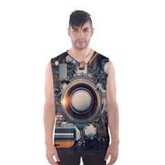 Illustrations Technology Robot Internet Processor Men s Basketball Tank Top by Vaneshop