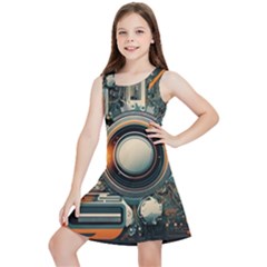 Illustrations Technology Robot Internet Processor Kids  Lightweight Sleeveless Dress by Vaneshop