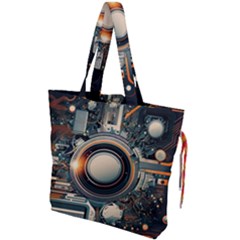 Illustrations Technology Robot Internet Processor Drawstring Tote Bag by Vaneshop