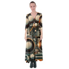 Illustrations Technology Robot Internet Processor Button Up Maxi Dress by Vaneshop