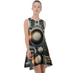 Illustrations Technology Robot Internet Processor Frill Swing Dress by Vaneshop