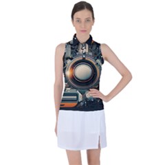 Illustrations Technology Robot Internet Processor Women s Sleeveless Polo T-shirt by Vaneshop