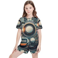 Illustrations Technology Robot Internet Processor Kids  T-shirt And Sports Shorts Set by Vaneshop